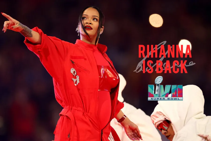 Ријана, бремена со второ дете, направи спектакл на Super Bowl!